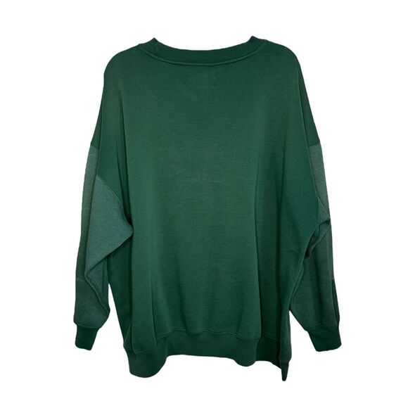 Vintage Express Men’s Medium Crewneck Sweatshirt Green Embroidered Grunge 90s - Picture 3 of 5